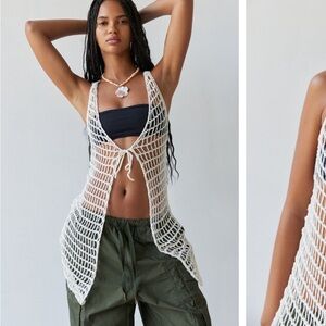 Big Sur Sheer Crochet Flyaway Cover-Up